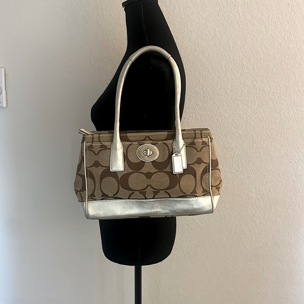 Vintage Coach Brown and Silver Satchel